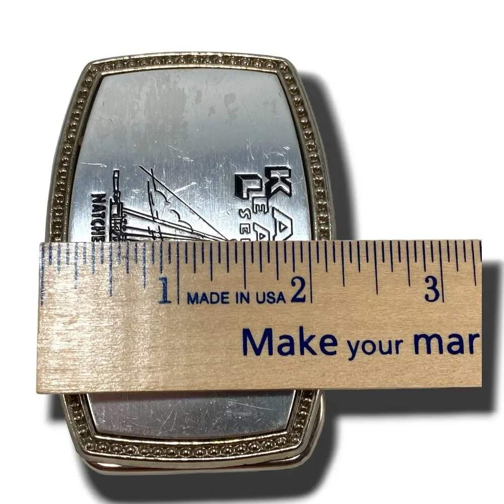 Vintage Belt Buckle Kay‎ Lease Service Natchez, Mississippi Sail Boat #681